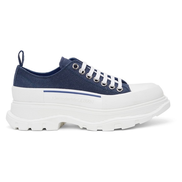 Indigo Denim Tread Slick Sneakers - Picture 6 of 13